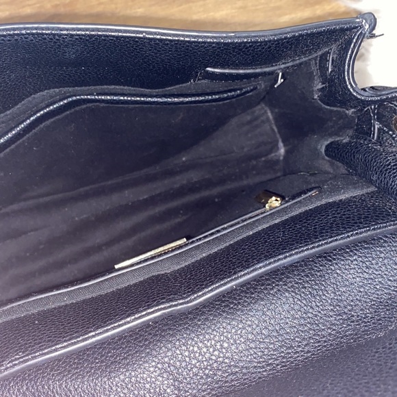 Sam Edelman Terri flap black leather snakeskin detail hand bag/purse - Picture 6 of 16